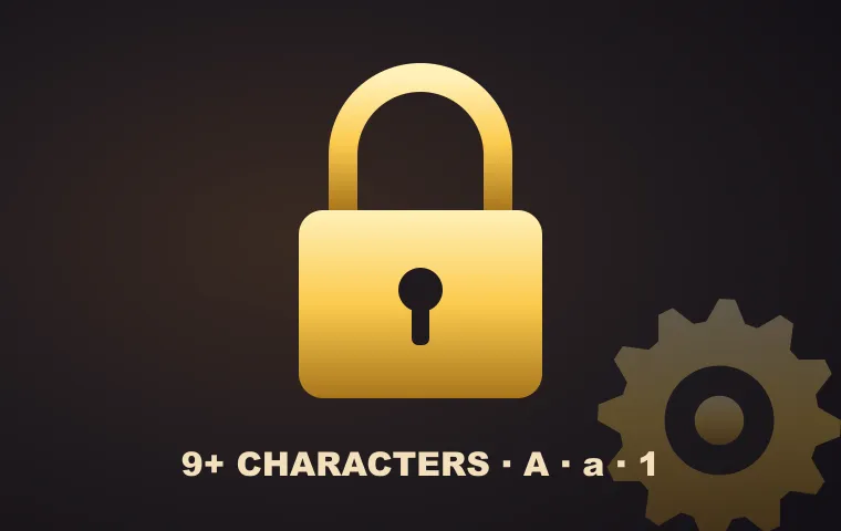 Gold padlock for a MonsterWin password reset with the 9-character rule